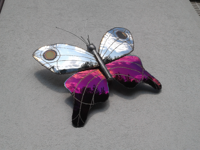 Metallkunst Purple Butterfly